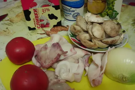 Паста с кальмарами в сливочном соусе.: шаг 2
