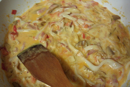 Паста с кальмарами в сливочном соусе.: шаг 4