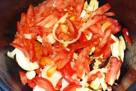 Спагетти говяжьи с овощной приправой (вкусный ужин — быстро в мульте !!!): шаг 4
