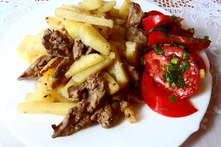 Куриная печень с картошечкой(для фм ужин за 150руб.): шаг 6