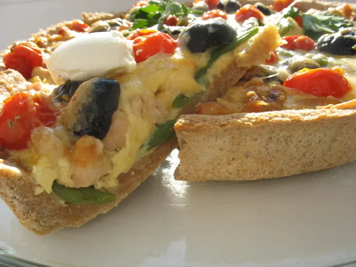 Киш с куриной грудкой, стручковой фасолью и сыром.: шаг 9