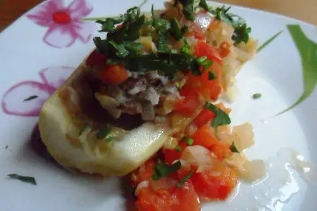 Кабачок фаршированный в мультиварке: шаг 8
