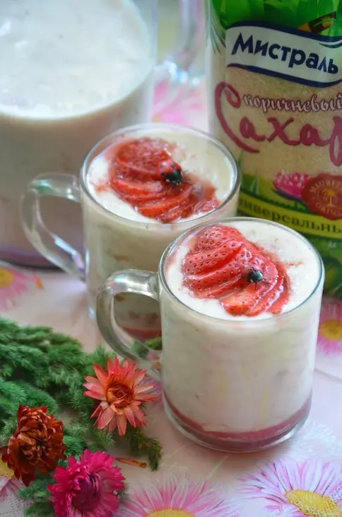 Молочный кисель с клубникой: шаг 7