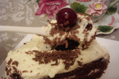 Торт вишнево- шоколадный. в честь дня рождения нашей дорогой фруши!!!!!!!!!!!!!!!!: шаг 14