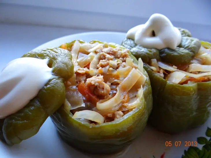 Перцы, фаршированные капустой в мульте: шаг 6