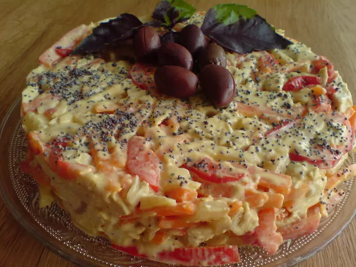 "капризный" салат //insalata capricciosa: шаг 7