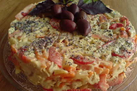 "капризный" салат //insalata capricciosa: шаг 7