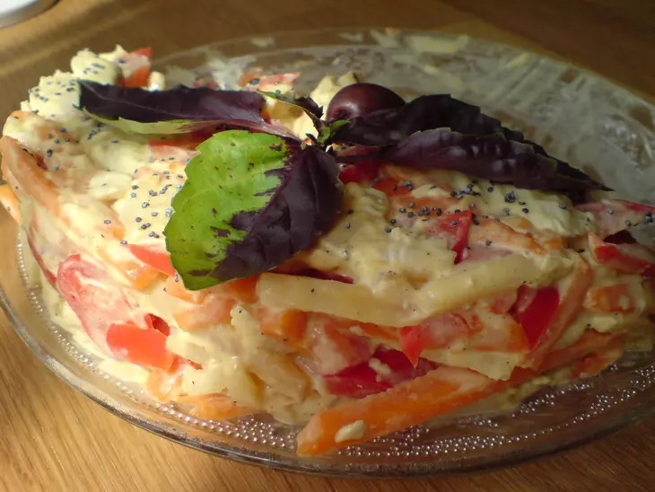 "капризный" салат //insalata capricciosa: шаг 8
