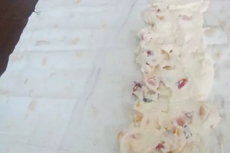 Заливной пирог из лаваша с творогом и нектаринами: шаг 5