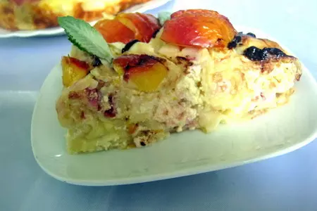 Заливной пирог из лаваша с творогом и нектаринами: шаг 14