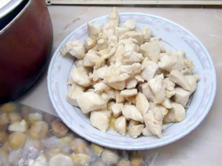 Плов в лаваше, с курятиной, каштанами и сухофруктами: шаг 2