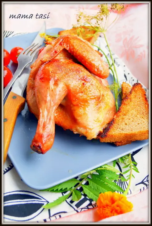 Печёная курица с ароматным маслом.: шаг 3