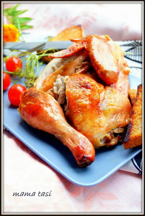 Печёная курица с ароматным маслом.: шаг 4