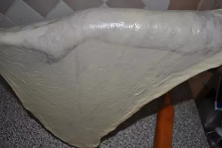 Лепешка с мясной начинкой фетир от  весёлого ахмеда.: шаг 6