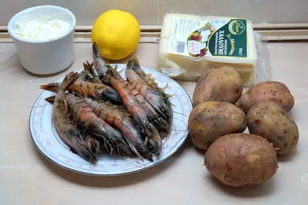 Креветки на гриле, с жареным сыром и картофелем фри. путешествуем по кипру.: шаг 1