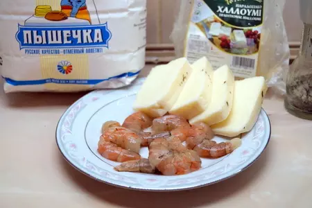 Креветки на гриле, с жареным сыром и картофелем фри. путешествуем по кипру.: шаг 5