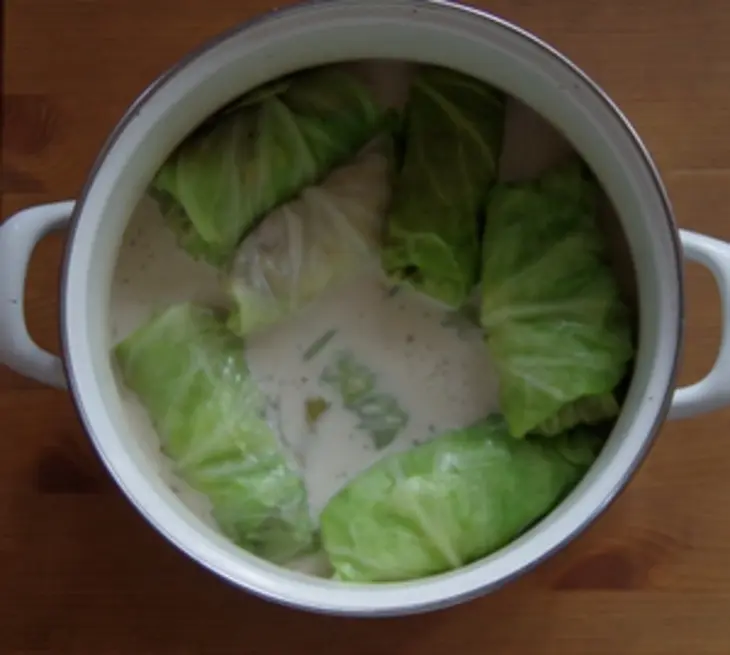 Рижские голубцы с грудинкой и белыми грибами: шаг 8