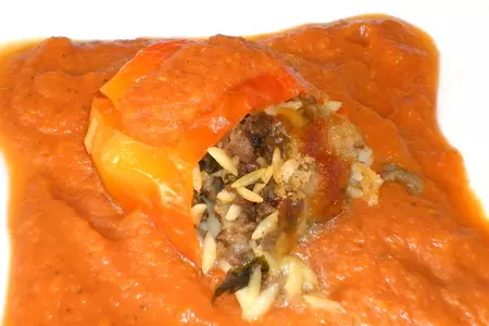 Перец фаршированный, оригинальный, начинка с пастой  орзо: шаг 10