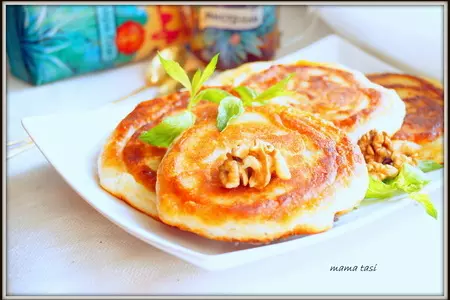 Сладкие пышки с орехами в карамели. korean sweet pancakes (hoddeok): шаг 8