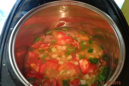 Суп-пюре гороховый с куриной печенью (детское меню, мультиварка): шаг 3