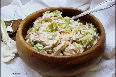 Салат овощной с сыром и ветчиной.: шаг 5