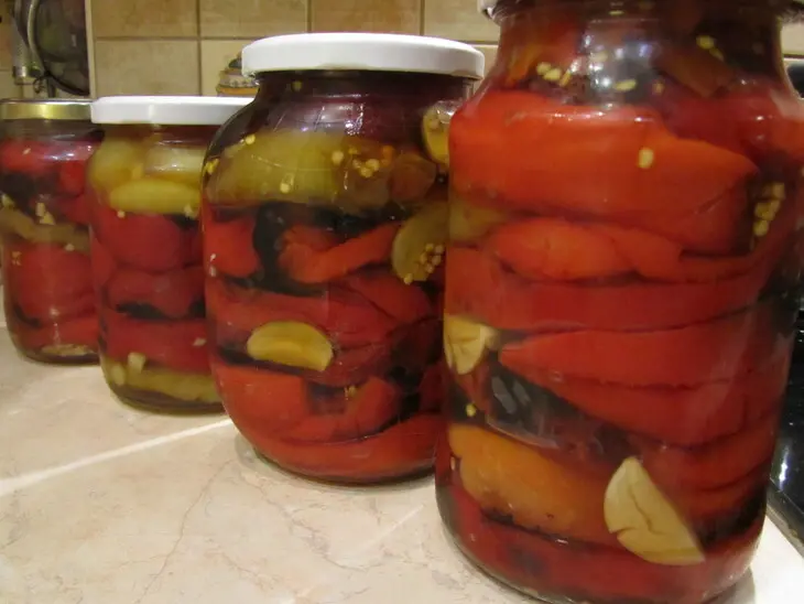 Перец печёный консервированный "вкус лета": шаг 7