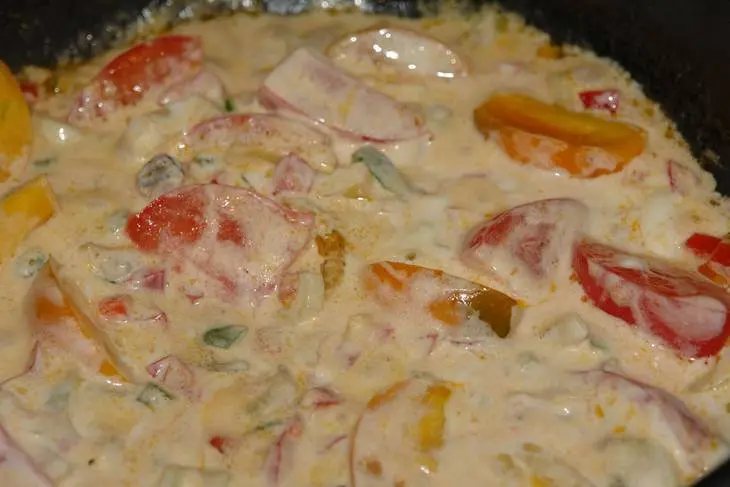 Рис с овощами в сметанном соусе: шаг 4
