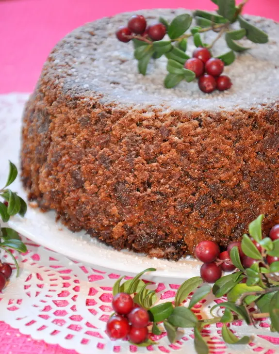 Хлебный пирог с яблоками и брусникой: шаг 4