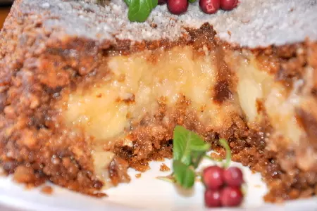 Хлебный пирог с яблоками и брусникой: шаг 5