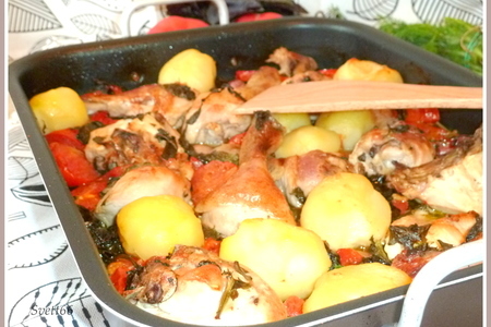 Курица с базиликом и томатами : шаг 7