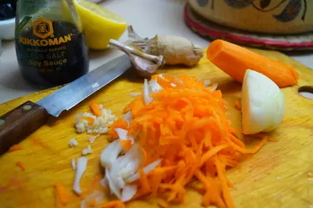 Рис с кисло сладкой подливой, шашлычками из куриных сердечек и брокколи-гриль.: шаг 2