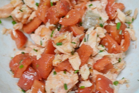 Рисовое соте с овощами, с салатом из запеченной рыбы.: шаг 5