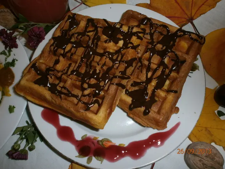 Тыквенная лапша с говядиной и грибами, тыквенные вафли, тыквенный смузи бонусом (дуэль): шаг 9