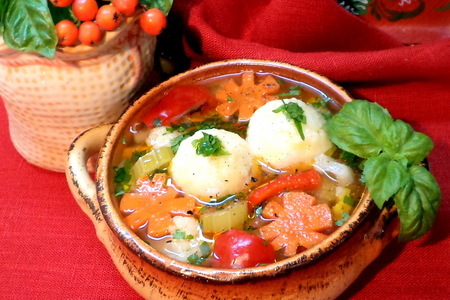 Легкий суп "осенний ноктюрн" овощной с рисово- сырными  шариками с мясной начинкой. : шаг 8