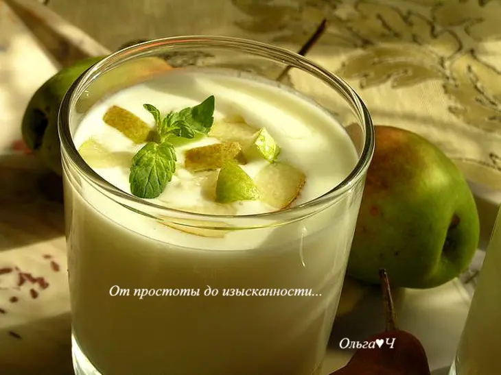 Домашний йогурт с грушей и мятным сиропом: шаг 8