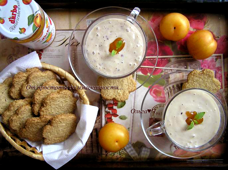 Фруктовый тофу-смузи с абрикосовым конфитюром darbo и хрустящим овсяным печеньем: шаг 8