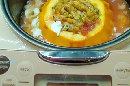 Патиссон, фаршированный рисом и овощами. тест-драйв.: шаг 8