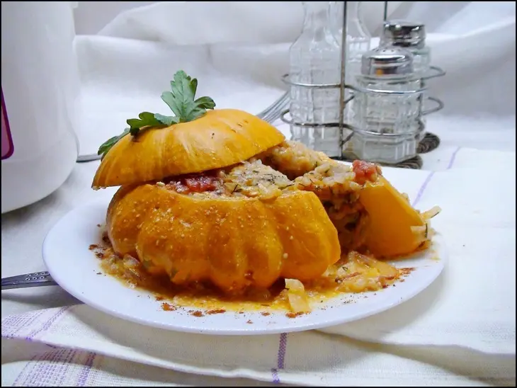 Патиссон, фаршированный рисом и овощами. тест-драйв.: шаг 9
