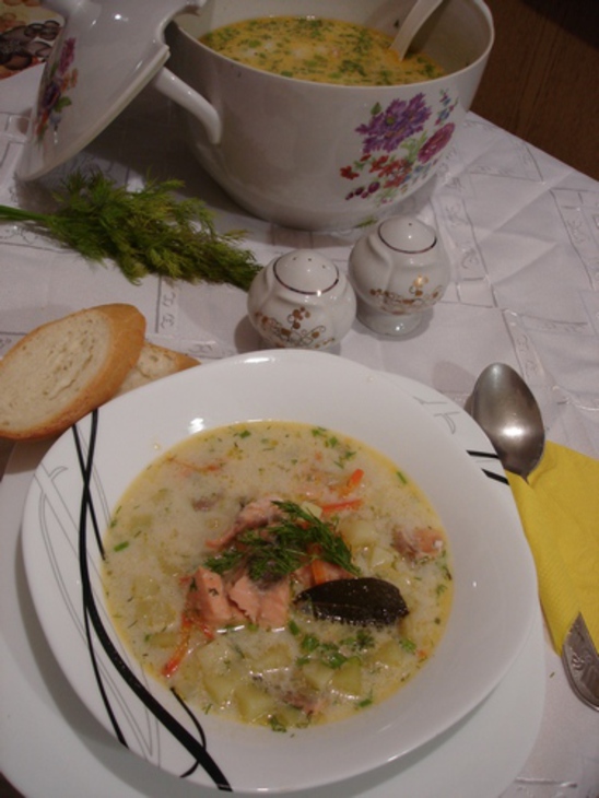 Нежный, сливочный рыбный суп с тушеными овощами: шаг 7