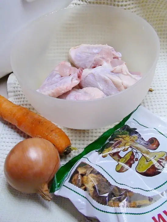 Куриный бульон с лесными грибами. тест-драйв.: шаг 1