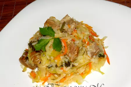 Капуста, тушеная с индейкой и рисом (тест-драйв vitek): шаг 7
