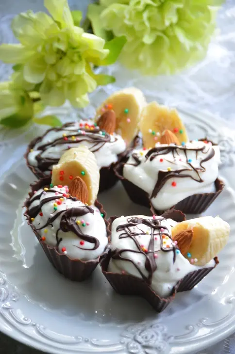 Десерт со сливками ,бананом и конфитюром: шаг 7