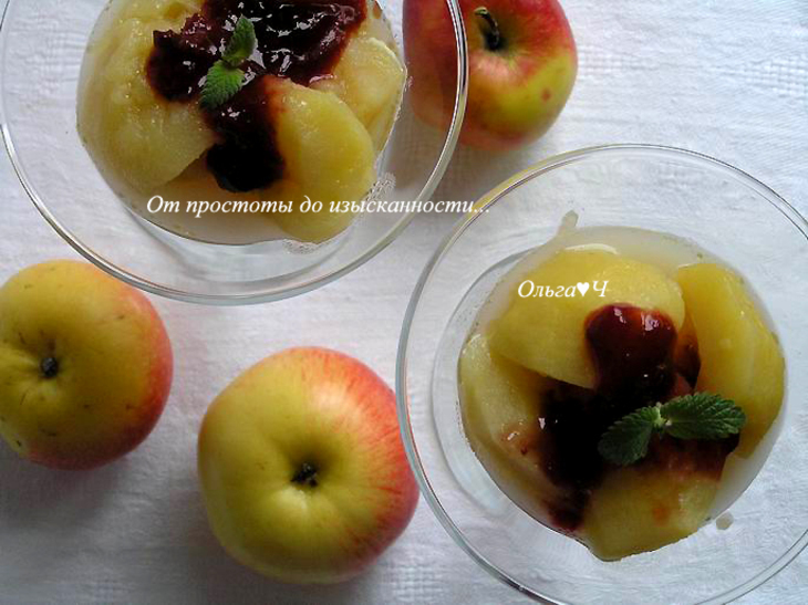 Теплый яблочный десерт с вишневым конфитюром darbo: шаг 4