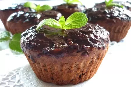 Шоколадные кексы  с конфитюром без яиц и масла!(заходите,угощайтесь!): шаг 7
