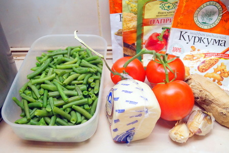 Зелёная стручковая фасоль с помидорами и жареным домашним сыром. тест-драйв.: шаг 6