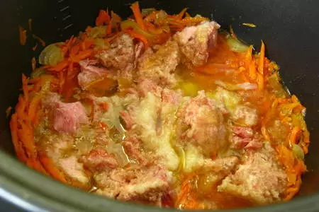 Пшеничная каша с тушеной свининой: шаг 3