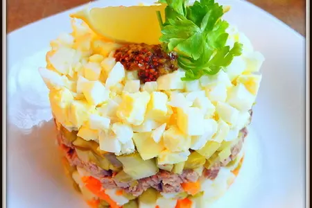Салат оливье с медово-горчичной заправкой: шаг 9