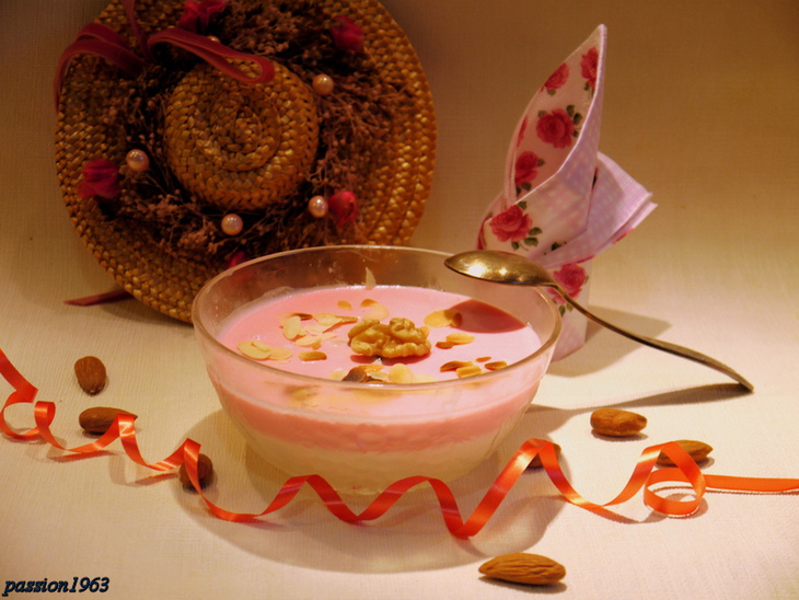 Желе из йогурта с орехами „розовые мечты“: шаг 5