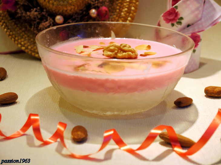 Желе из йогурта с орехами „розовые мечты“: шаг 6