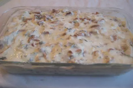 Манный пудинг с грибами: шаг 4
